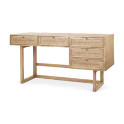 MERCANA GRIER SOLID WOOD WITH CANE OFFICE DESK 69899 kingston