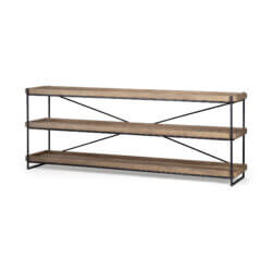 MERCANA TREY BROWN WOOD AND BLACK IRON CONSOLE 68217 toronto
