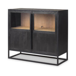 MERCANA SLOAN BLACK WOOD ACCENT CABINET 69887 perth