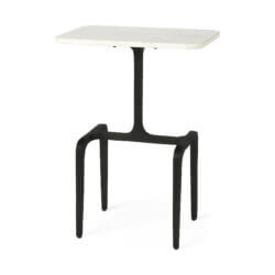 MERCANA PRESTON WHITE MARBLE TOP ACCENT TABLE 69688 calgary