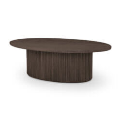 MERCANA TERRA DARK BROWN FLUTER OVAL COFFEE TABLE 69875 vancouver