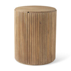 MERCANA TERRA LIGHT BROWN FLUTER SIDE TABLE 69882 perth