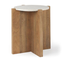 MERCANA BIANCA MARBLE ROUND ACCENT TABLE 69914 gatineau
