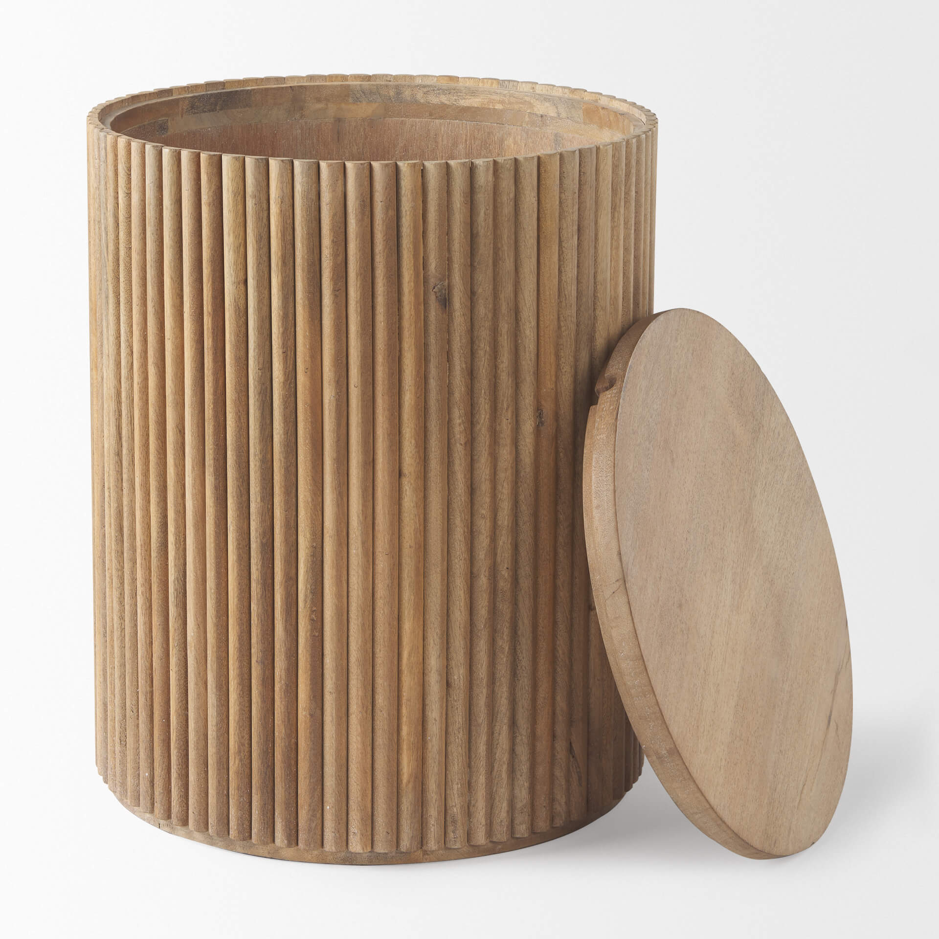 MERCANA TERRA LIGHT BROWN FLUTER SIDE TABLE 69882 perth