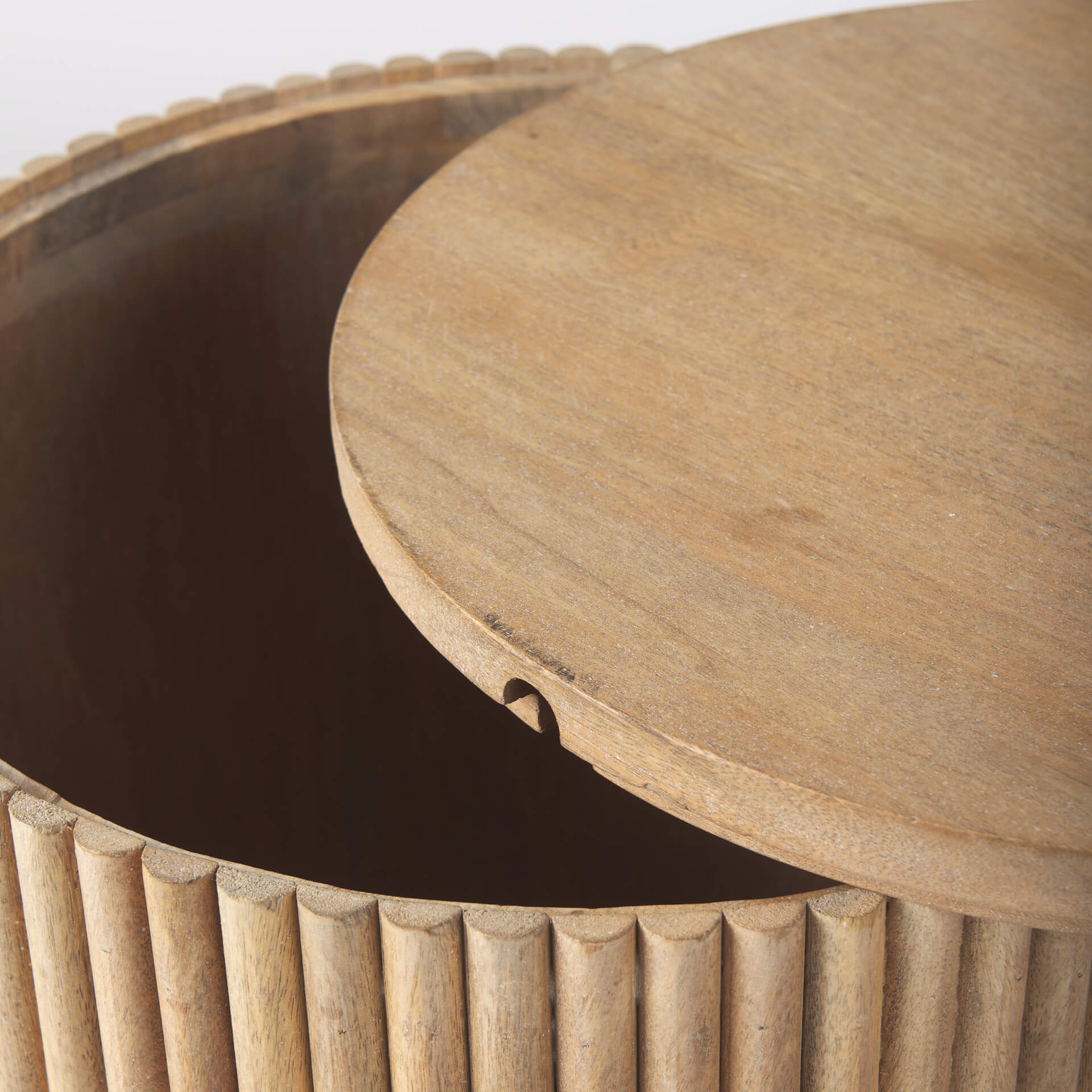 MERCANA TERRA LIGHT BROWN FLUTER SIDE TABLE 69882 perth