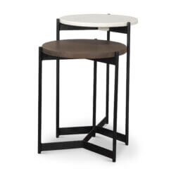 MERCANA LARKIN MARBLE AND BROWN NESTING TABLES 70170 niagara