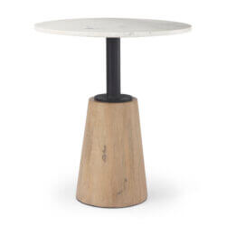 MERCANA MAXWELL 32" WHITE MARBLE PEDESTAL BISTRO TABLE 69928-AB port elgin