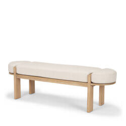 MERCANA SOHAN LIGHT ELM WOOD FABRIC BENCH 70803 montreal