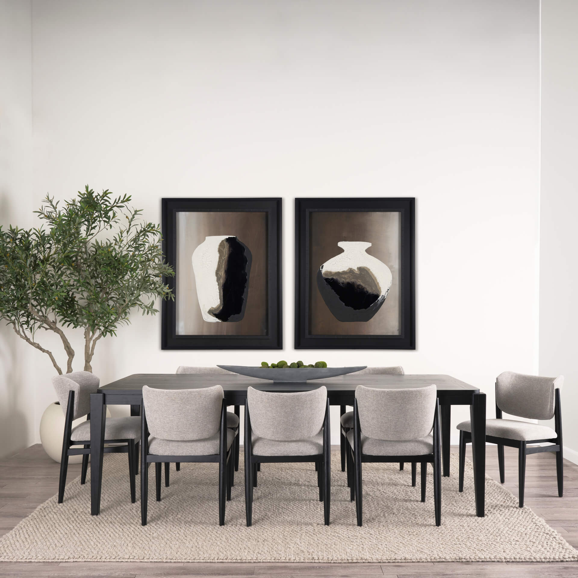 MERCANA TEVA RECTANGLE BLACK WOOD DINING TABLE 70862 oakville