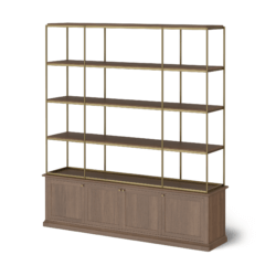MERCANA BRAXTON ANTIQUED AGE BRASS SHELVING UNIT 71114-AB ottawa