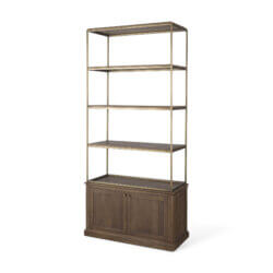 MERCANA BRAXTON ANTIQUED AGE BRASS SHELVING UNIT 71118-AB quebec city