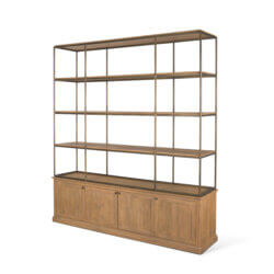 MERCANA BRAXTON ANTIQUED AGE BRASS SHELVING UNIT 71115-AB vancouver