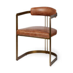 MERCANA HOLLYFIELD DINING CHAIR BROWN LEATHER 50413 edmonton
