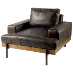 MERCANA COLBURNE BROWN LEATHER ACCENT CHAIR 67086 godridge