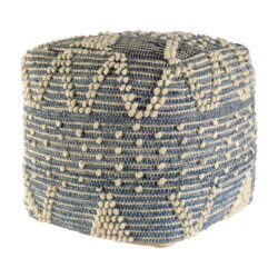MERCANA ROFI DENIM AND CREAM SQUARE POUF 67584 newmarket
