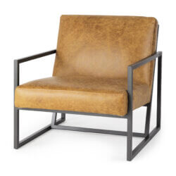 MERCANA AMELLE BROWN LEATHER ACCENT CHAIR 67084 king city