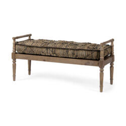 MERCANA FULLERTON JUTE PATTERN FABRIC BENCH 68457 toronto