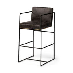 MERCANA STAMFORD BLACK LEATHER BAR STOOL 68761 woodbridge