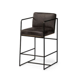 MERCANA STAMFORD BLACK LEATHER COUNTER STOOL 68763 caledon
