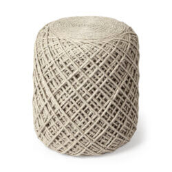 MERCANA ALLIUM OATMEAL HANDWOVEN POUF 68729 king city