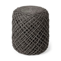 MERCANA ALLIUM DARK GRAY HANDWOVEN POUF 68731 burlington