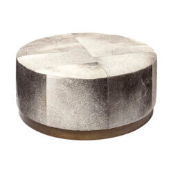 MERCANA ZAHAVI COWHIDE ROUND OTTOMAN 69057 perth