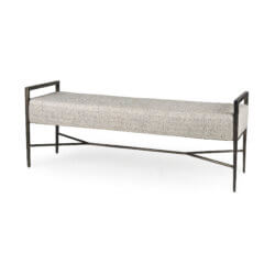 MERCANA CHARLOTTE GRAY HERRINGBONE FABRIC BENCH 69367 edmonton
