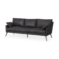 MERCANA COCHRANE BLACK LEATHER SOFA 69448 midland