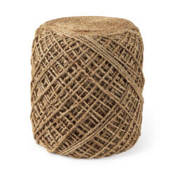 MERCANA ALLIUM BROWN HANDWOVEN POUF 69446 caledon