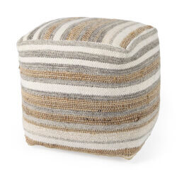 MERCANA AAHANA STRIPED HEMP AND COTTON POUF 69502 fredericton