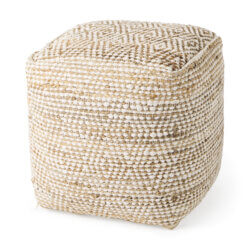 MERCANA EKANI CREAM/BEIGE COTTON POUF 69517 monton
