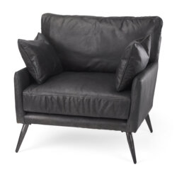 MERCANA COCHRANE BLACK LEATHER ACCENT CHAIR 69626 vancouver