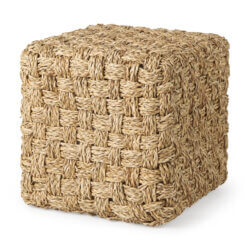 MERCANA ADELE BROWN SEAGRASS WOVEN POUF 69605 vaughan