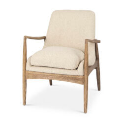 MERCANA WESTAN CREAM BOUCLE FABRIC ACCENT CHAIR 69814 edmonton