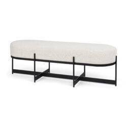 MERCANA AMELIA CREAM BOUCLE FABRIC BENCH 69836 trenton