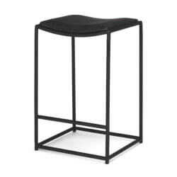 MERCANA TANIEL COUNTER STOOL BLACK LEATHER 70824 vaughan