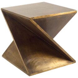 MERCANA ZELDA GOLD METAL-CLADDED Z-SHAPED WOODEN ACCENT TABLE 67095 edmonton