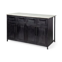 MERCANA FIERI IRON BODY MARBLE TOP KITCHEN ISLAND 67839-AB sudbury