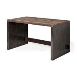 MERCANA ORWELL WOOD TOP METAL CLADDED FRAME OFFICE DESK 67899