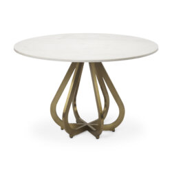 MERCANA LAURENT ROUND WHITE MARBLE DINING TABLE 68238-AB montreal