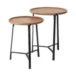 MERCANA HELIOS RAISED EDGE TOP NESTING SIDE TABLES 69014 caledon