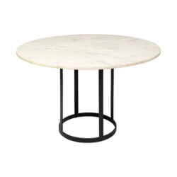 MERCANA TANNER ROUND WHITE MARBLE DINING TABLE 68849-AB mississauga