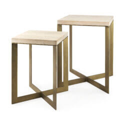 MERCANA FAYE GOLD METAL ACCENT TABLES SET OF TWO 69179 grimsby