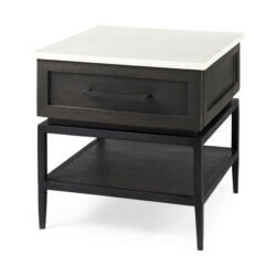 MERCANA DIVINA WHITE MARBLE TOP SIDE TABLE 69237 gatineau