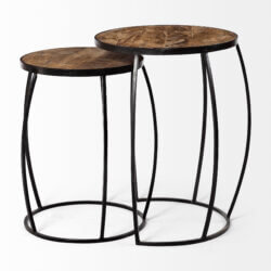 MERCANA CLAPP ROUND WOOD TOP NESTING TABLES 50473 kelowna