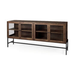 MERCANA ARELIUS MEDIUM BROWN GLASS DOOR SIDEBOARD 69293 king city