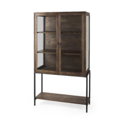MERCANA ARELIUS MEDIUM BROWN DISPLAY CABINET 69299 burlington