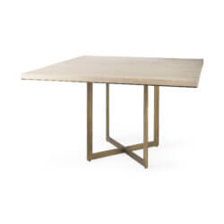MERCANA FAYE GOLD METAL SQUARE DINING TABLE 69177-AB king city