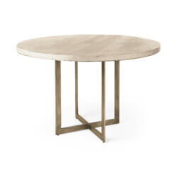 MERCANA FAYE GOLD METAL ROUND DINING TABLE 69563-AB aurora