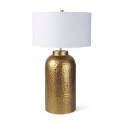 MERCANA LEO GOLD HAMMERED METAL TABLE LAMP 70055 montreal